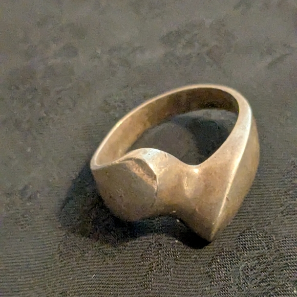 Rare Vintage Solid Sterling Silver Statement Ring 925 Size 7 - Picture 3 of 7